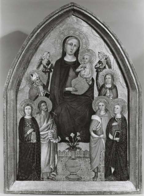 Anonimo — Giovanni di Tano Fei (Maestro del 1399) - sec. XIV/ XV - Madonna con Bambino, angeli e santi — insieme